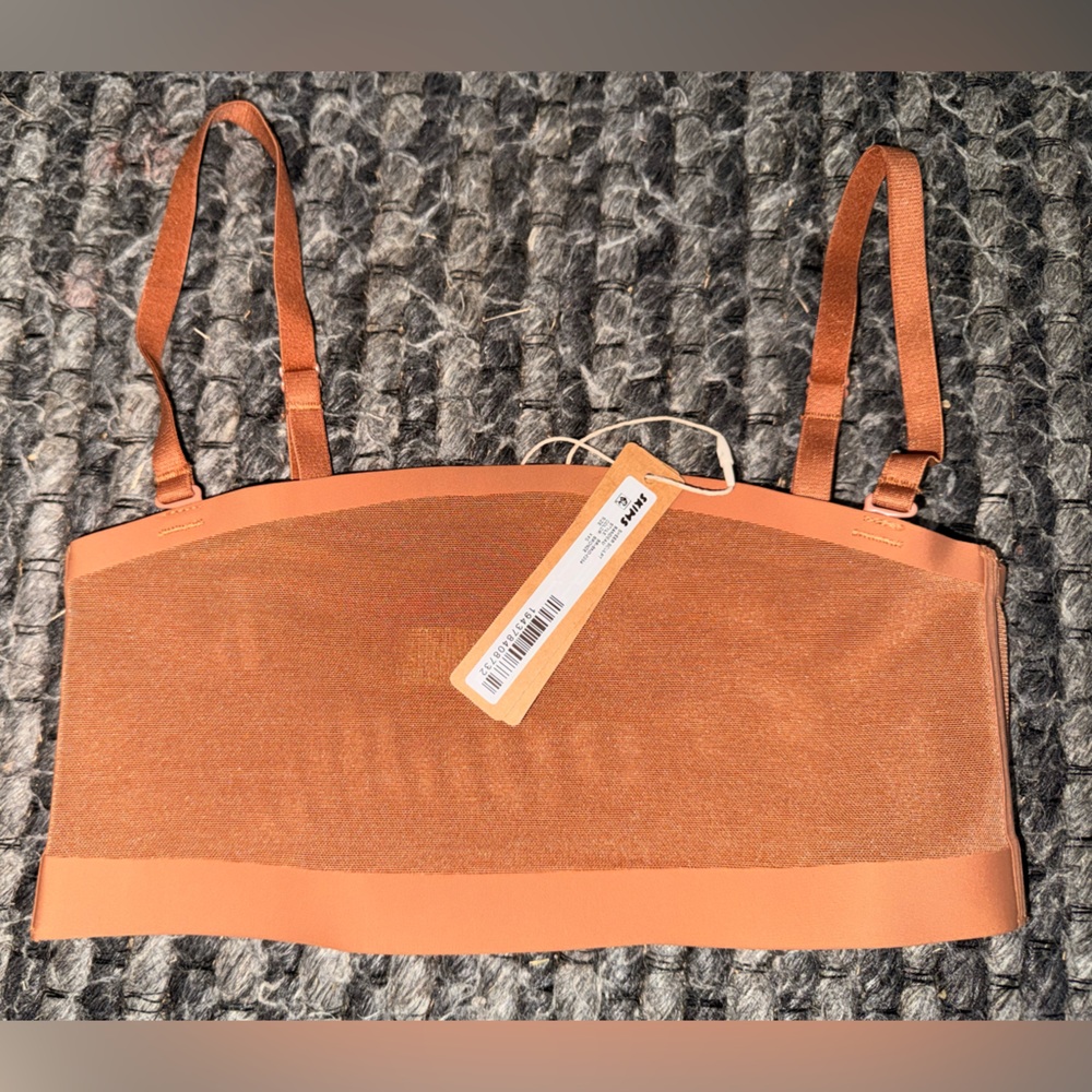 SKIMS NWT SHEER SCULPT BANDEAU IN BRONZE SZ XXS (removable straps)